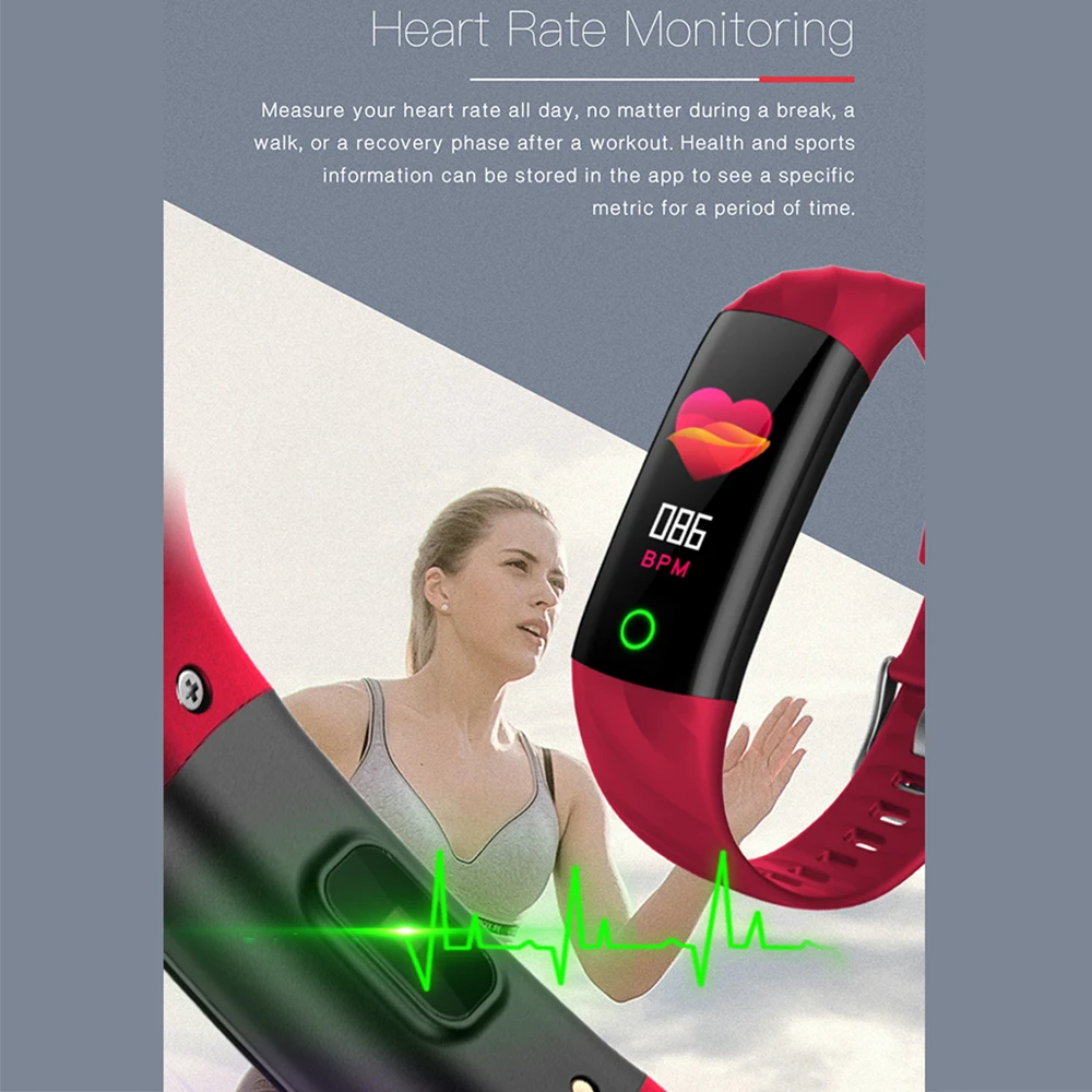  New IP68 Swim Smart Watch Heart Rate/Blood Pressure Monitor Oxygen monitoring Smartwatch Band For I - 4000174067852
