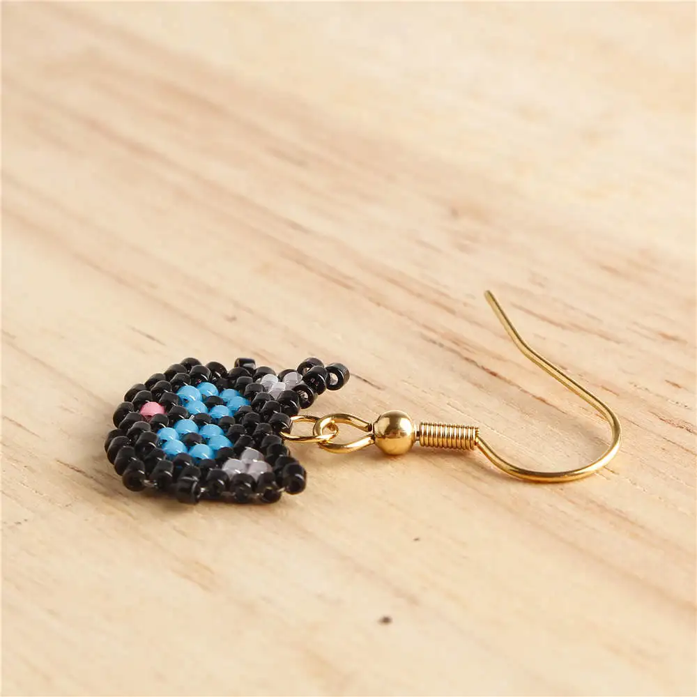 Shinus 10 Pairs/lot MIYUKI Earrings For Women Animal Cat Earring Girl Perles Miyuki Joyeria Jewelry Jewels Pendientes Mujer