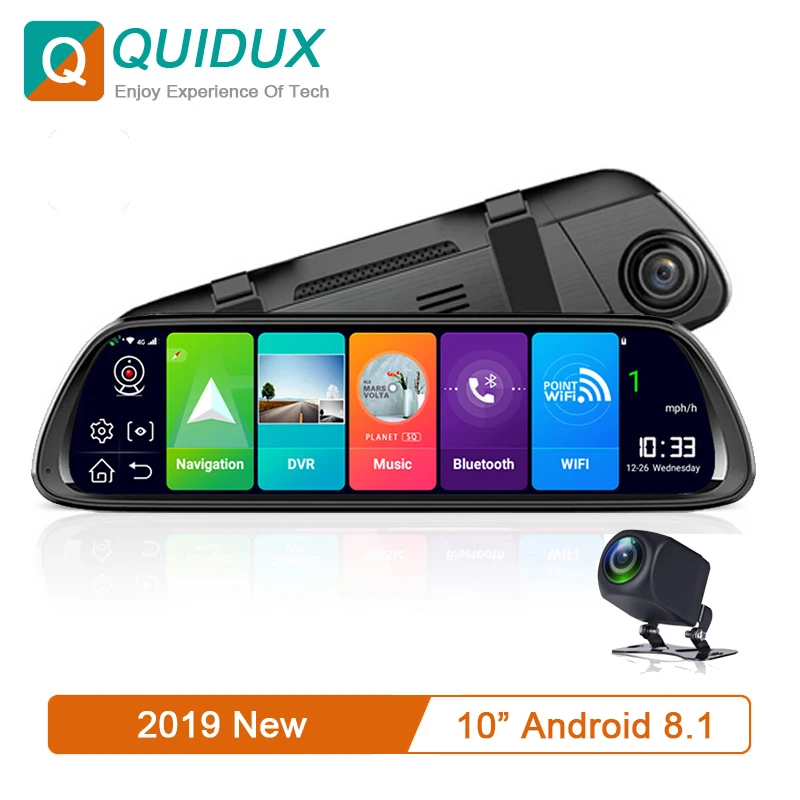 4G Android 8,1 Автомобильный видеорегистратор 10 дюймов сенсорный экран Смарт gps навигатор потоковая медиа приборная панель ADAS Bluetooth Wifi Dashcam