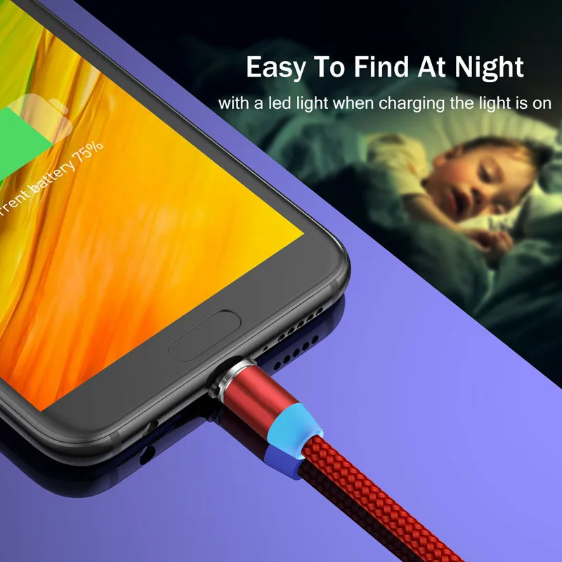 UGI 3A 360 ° Магнитный кабель Micro usb type C для быстрой зарядки, магнитное зарядное устройство USB C для samsung huawei P20 Xiaomi iphone 5 6 7 X