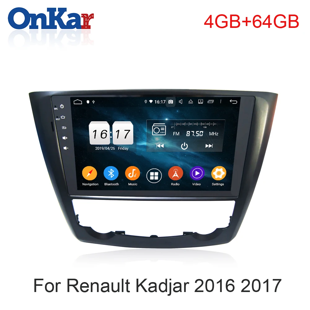 ONKAR 1 Din автомобильный головный блок для Renault Kadjar 2016 2017 Android 9 0 4 Гб + 64 GPS навигация