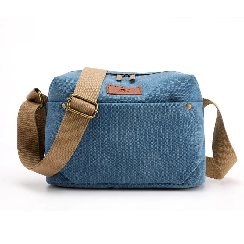 Модная многофункциональная женская сумка через плечо, Высококачественная прочная тканевая сумка-мессенджер, женская маленькая сумка через плечо с клапаном - Цвет: Синий