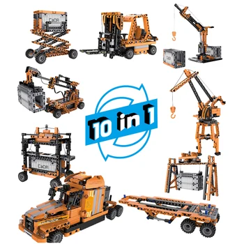 

Cada 71002 634Pcs City Port Truck Engineering Car 10 IN 1 Building Blocks City Technical Induction Bricks Toys for Children