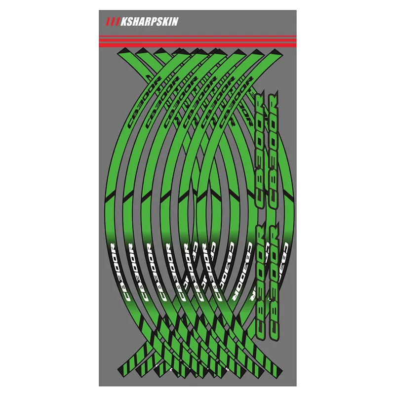 12 полосок мотоциклетная наклейка для колес светоотражающий обод полоса наружный обод аксессуар наклейка s для HONDA CB300R cb 300r - Цвет: 4