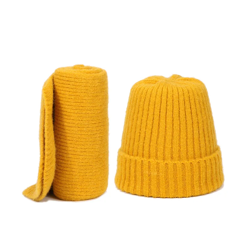 Children Scarf Hat Set Skullies Beanies for Knitting Autumn And Winter Warm Solid Color White Girl High Quality Outdoor Fashion - Цвет: O