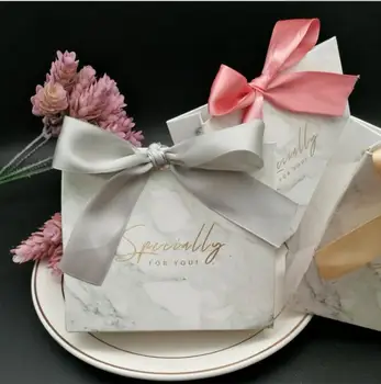 

50pcs Grey Marble Lines Candy Bag Box for Party Table Decoration/Event Party Supplies/Wedding Favours Gift Boxes