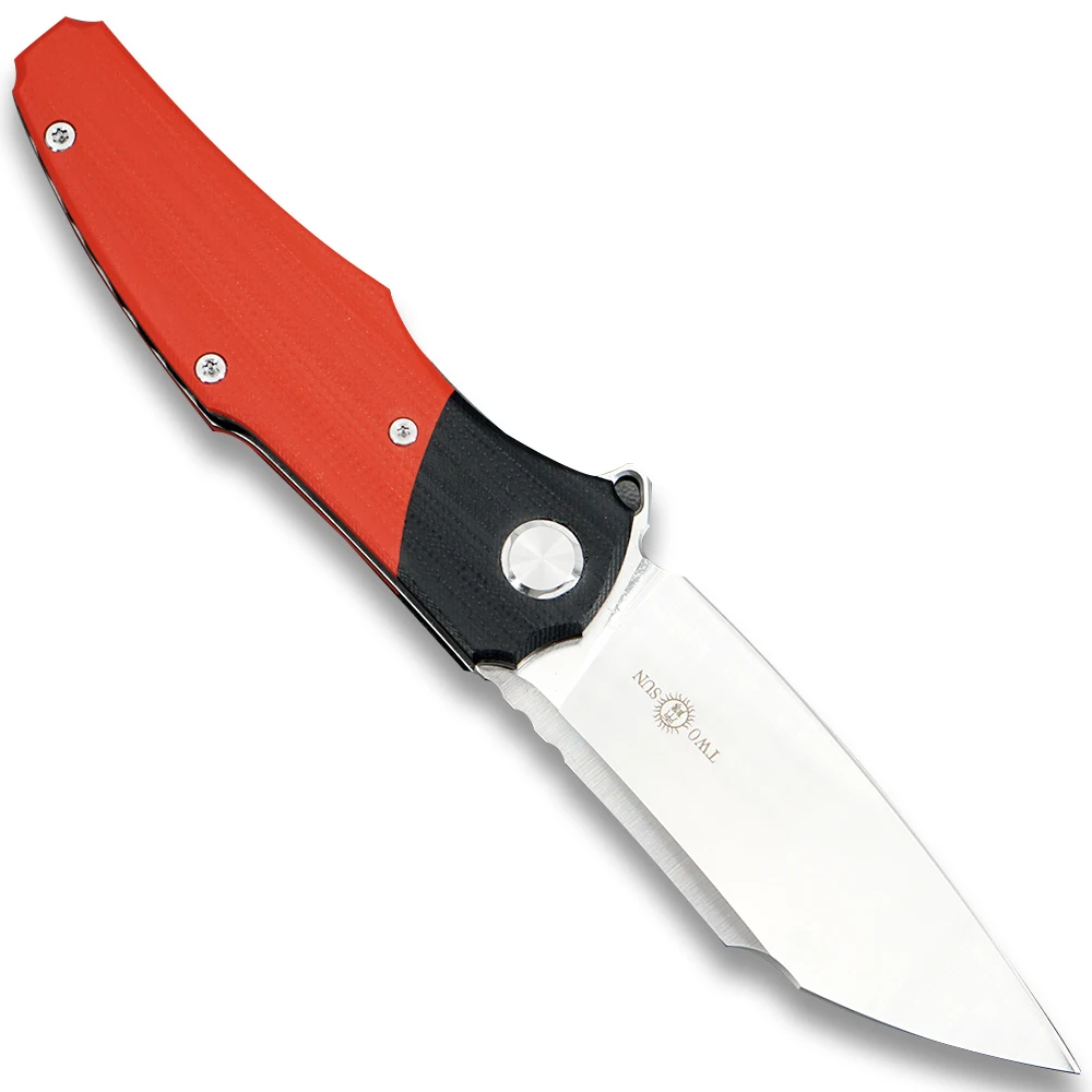 TWOSUN 14C28N лезвие складной нож карманный нож тактический нож охотничий нож Открытый походный инструмент EDC подшипники быстрооткрывающиеся G10 TS50