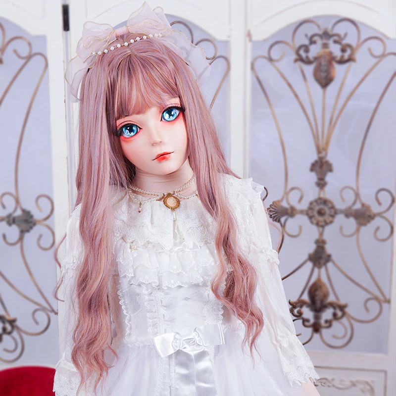 (HIDOLLS 25) Handmade Female Girl Silica Resin Half Head Cosplay Japanese Role Play BJD Kigurumi Masks Crossdresser Doll Mask