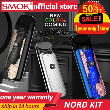 

SMOK wood color 3ml Nord Kit Button-triggered Pod Anti-Leaking Mini Vape Pen with 1100mAh Battery Pods Coil Accessories VS NOVO