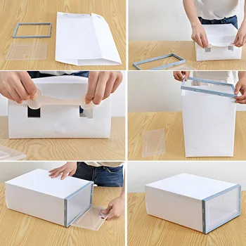 

Newly Transparent Plastic Shoe Box Flip Design Shoe Storage Artifact Home Storage Tool CTN88