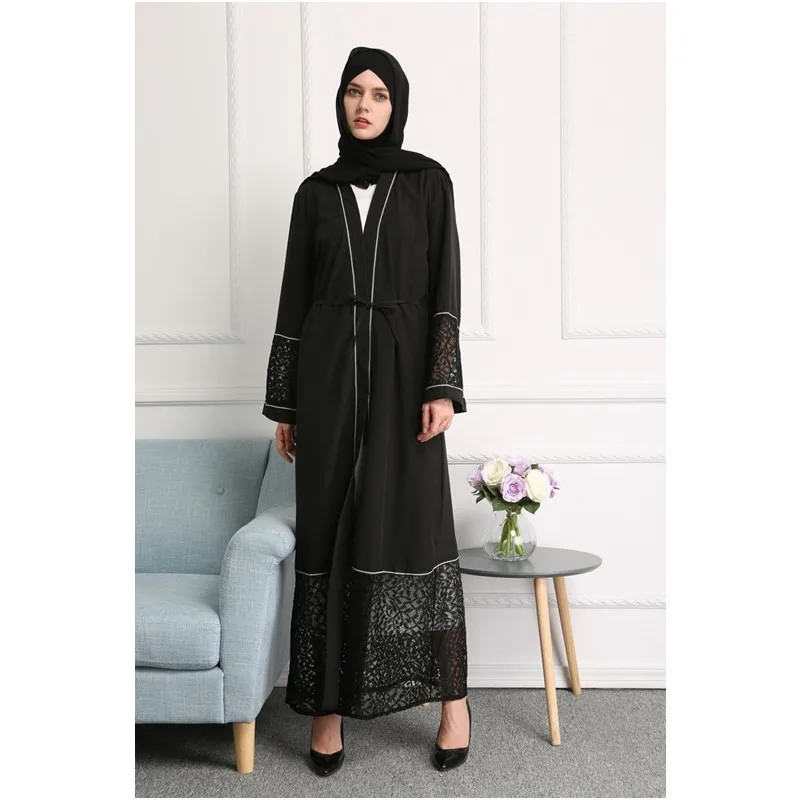 2020 Новая женская турецкая исламская одежда Abaya Дубай Кафтан хиджаб черное