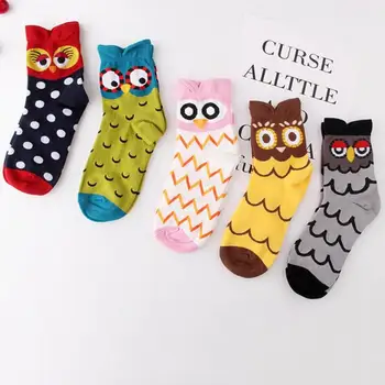 

Autumn Winter Delicate Design Cotton Socks Portable Practical Durable Warm Women Creative Cartoon Mid-calf Stock 5 Pair