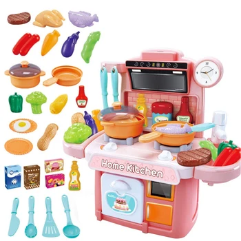 

Pretend Play Kids Gift Funny Kitchen Toy Set Simulation Tableware Sound Effect Battery Powered Plastic Educational Spray Water