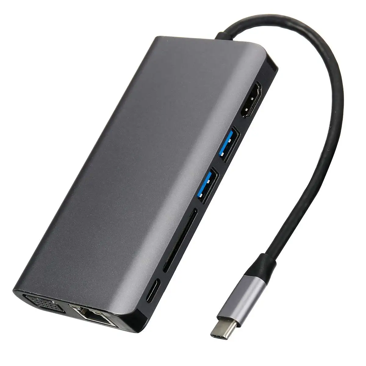 Многофункциональный считыватель карт type-c конвертер 8 в 1 USB3.0 поддержка PD Быстрая зарядка SD карты Чтение 100/1000 гигабитный Ethernet