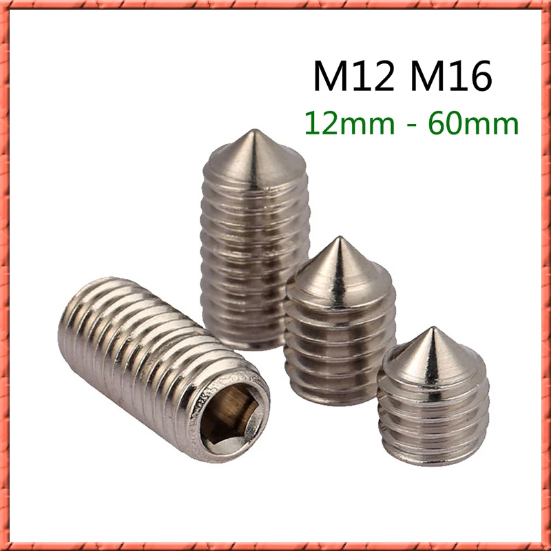 20 50 шт./лот M12/M16 * 12/16/20/25/30/35/40 60 DIN914 Набор шестигранных головок из нержавеющей стали