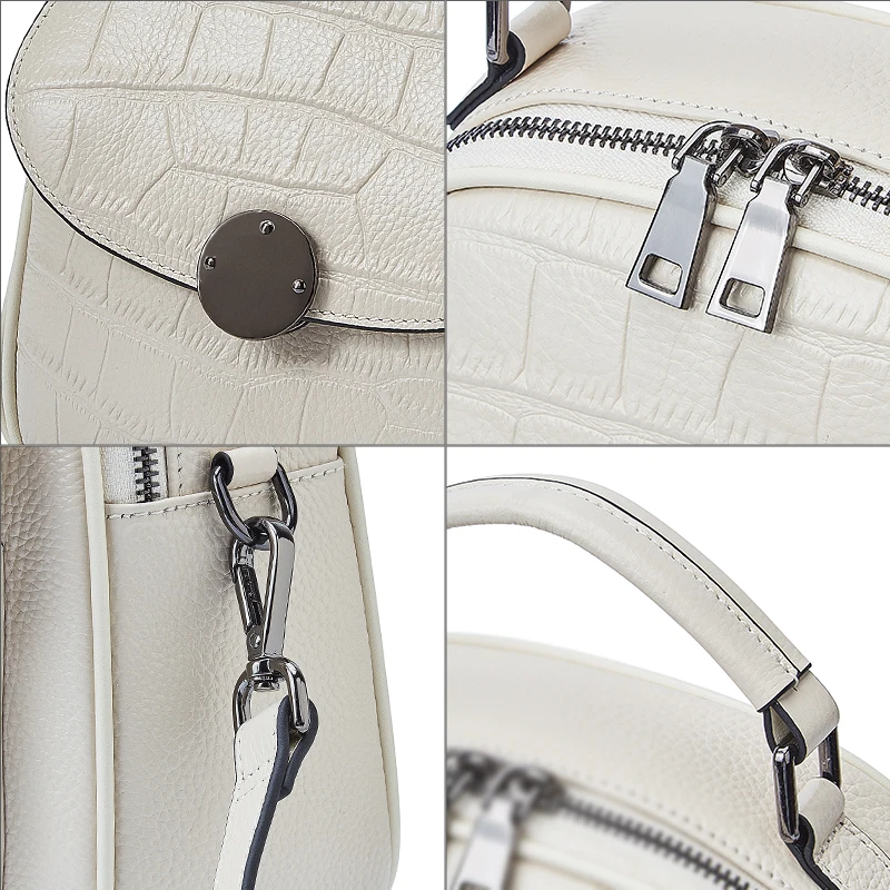 Женский кожаный рюкзак QIWANG черный на плечо для путешествий|genuine leather backpack women|genuine