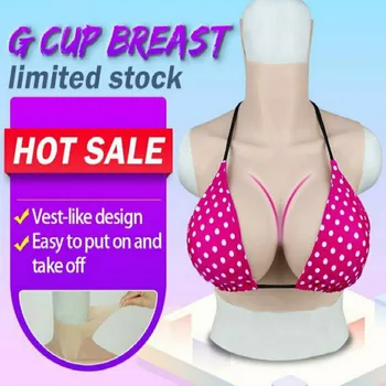 

G Cup Silicone Fake Breast Form Top Quality Realistic Soft Boobs Crossdresser Transgender Queen Transvestite Mastectomy Bra