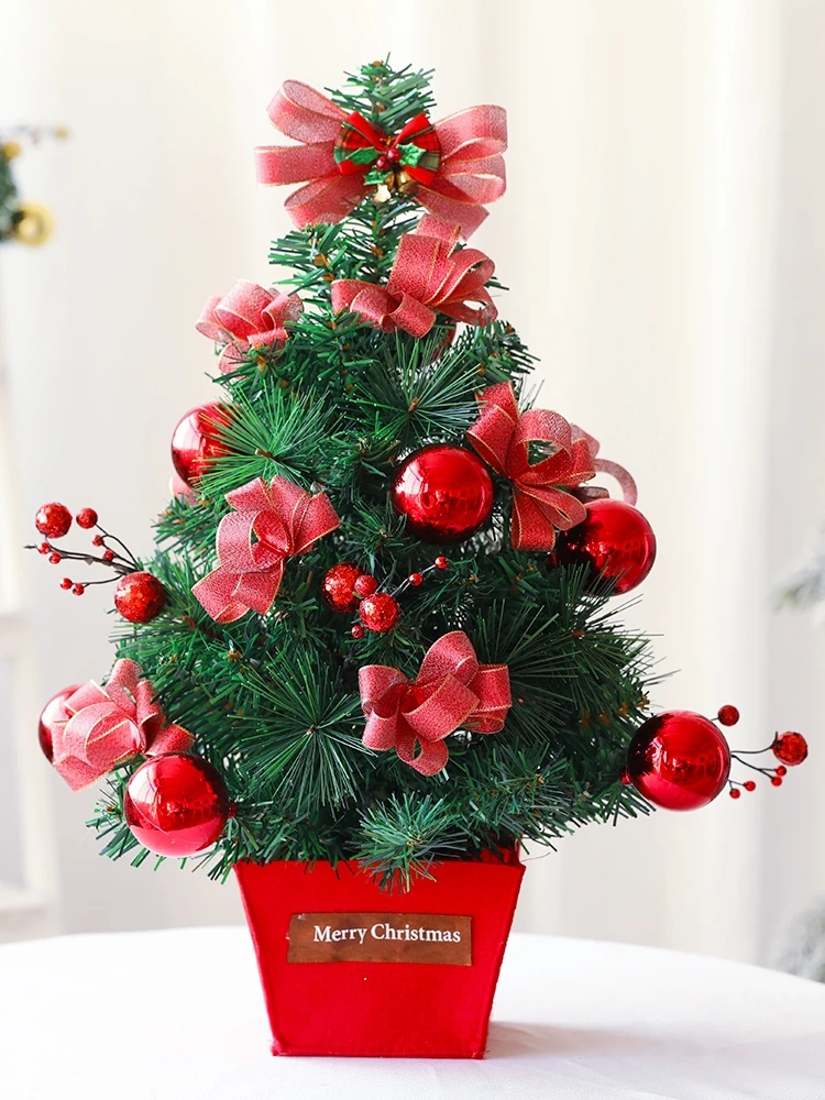 

Korean version of the Christmas tree 45cm desktop tree package shopping mall shop window decoration holiday decorations
