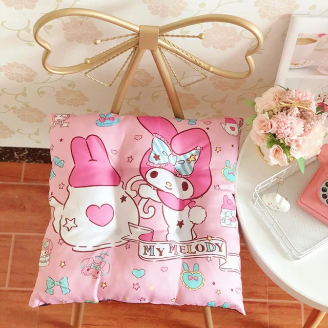 40CM Sanrioed Kawaii Cartoon My Melody Cinnamoroll Pompom Purin Cushion Sofa Cushion Fabric Stool Cushion Gift for Children 3