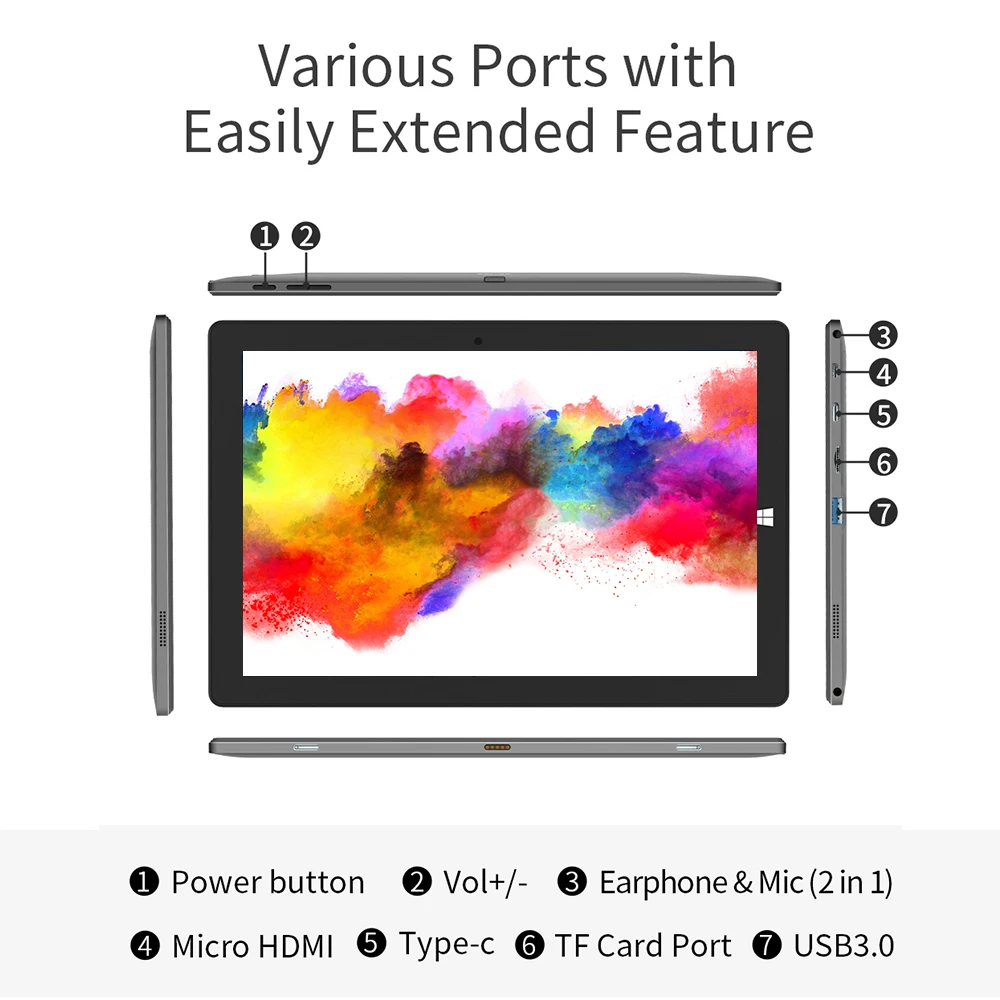 2020 Jumper EZpad Pro 8 Intel Quad Core 8GB 128GB Ultra Slim Tablet Win 10  With Keyboard 11.6 Inch 1920*1080 IPS Touch Screen