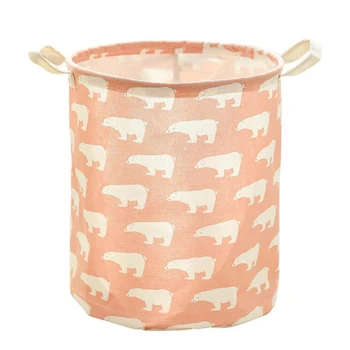 

Foldable Dirty Clothes Fabric Cotton Linen Storage Bucket Animal Toys Waterproof Home Basket Clothing Dirty Clothes Basket