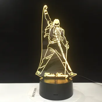 

Queen Freddie Mercury 3d Led Lamp Night Light Touch Sensor Baby Kids Nightlight for Office Room Decorative Lamp Dropshipping