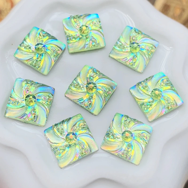 DIY квадратная смола AB 10 мм страз палка аксессуары камни для одежда кнопки искусства 120 шт-B92