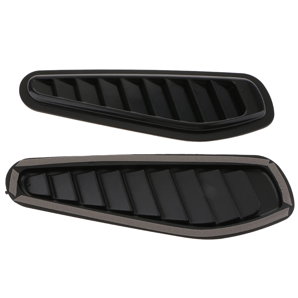 2Pcs Air Flow Intake Scoop Turbo Bonnet Hood Vent Grille Cover Fashion Black