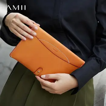 

Amii Minimalist Women Clutch Casual Cowhide Flap Solid Female Bag 11773867