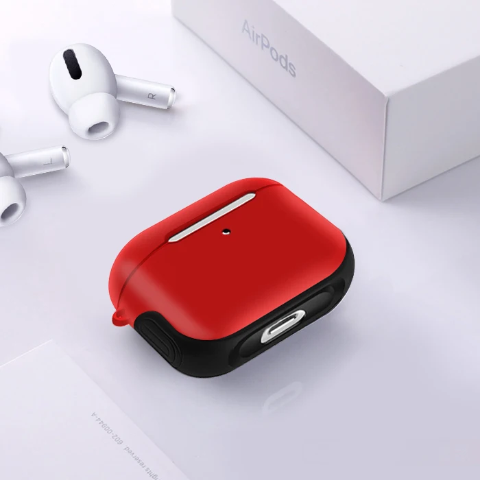 Красный Матовый чехол Natrberg для Airpods Pro Чехол силиконовый бампер защитный жесткий ударопрочный чехол для Air Pods Pro Чехол Аксессуар - Цвет: Красный