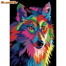 

RUOPOTY 5D Diamond Painting Cross Stitch Colorful Animal Full Square Diamond Embroidery Cat Home Decor Gift