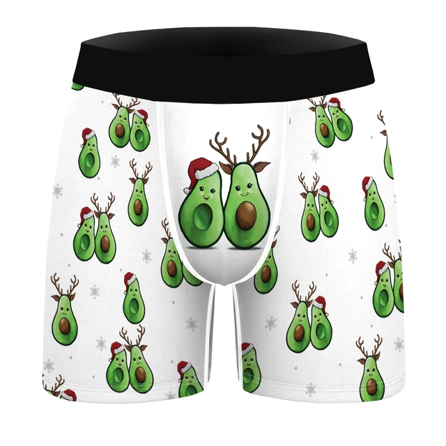 LINGDANMIAO Cartoon Avocado Love Men Soft Underwear Sport Boxer Brief Pajamas Pyjama Trousers 