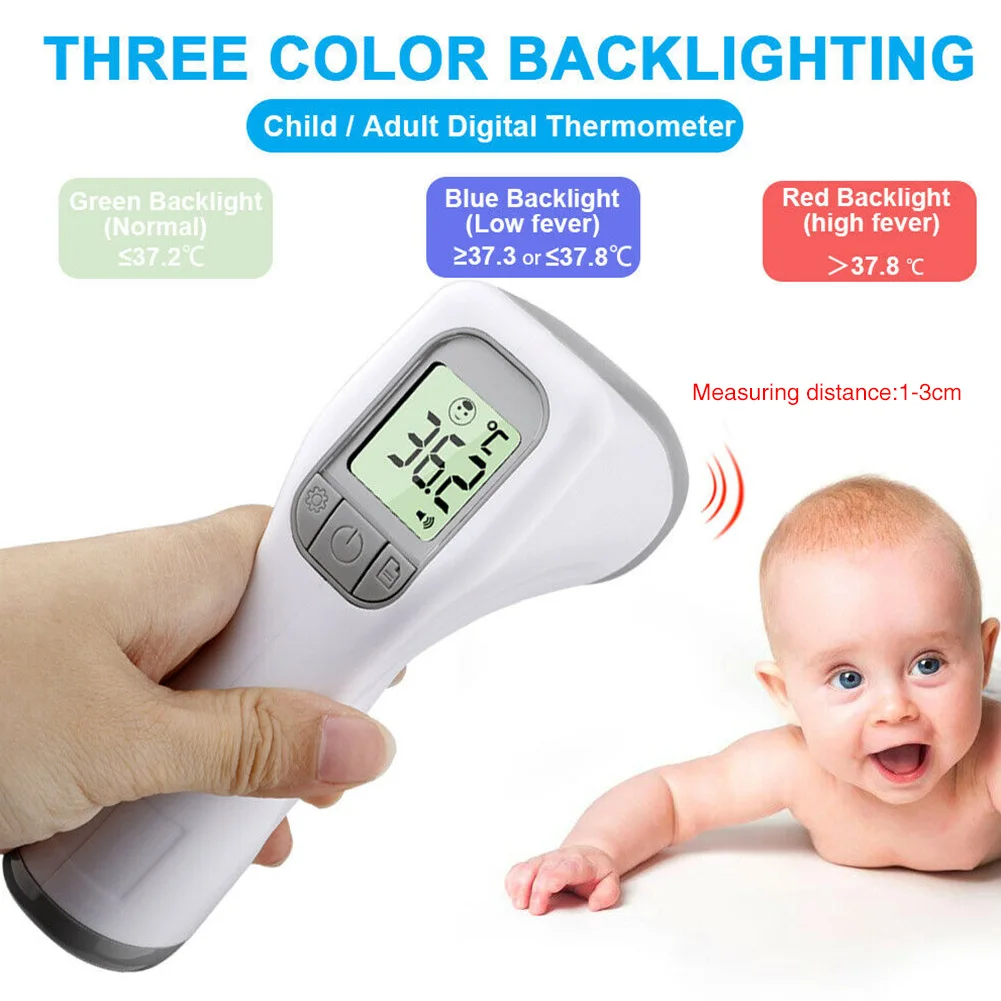 

Multipurpose Ear Infrared Forehead Thermometer Instant Readings LCD Digital Non Contact Temperature Measurement Backlight