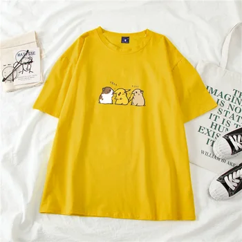 

Kawaii Hamster t-shirt Harajuku women shirt hip-hop ulzzang korean style Cartoon print girls Summer cotton streetwear t shirt