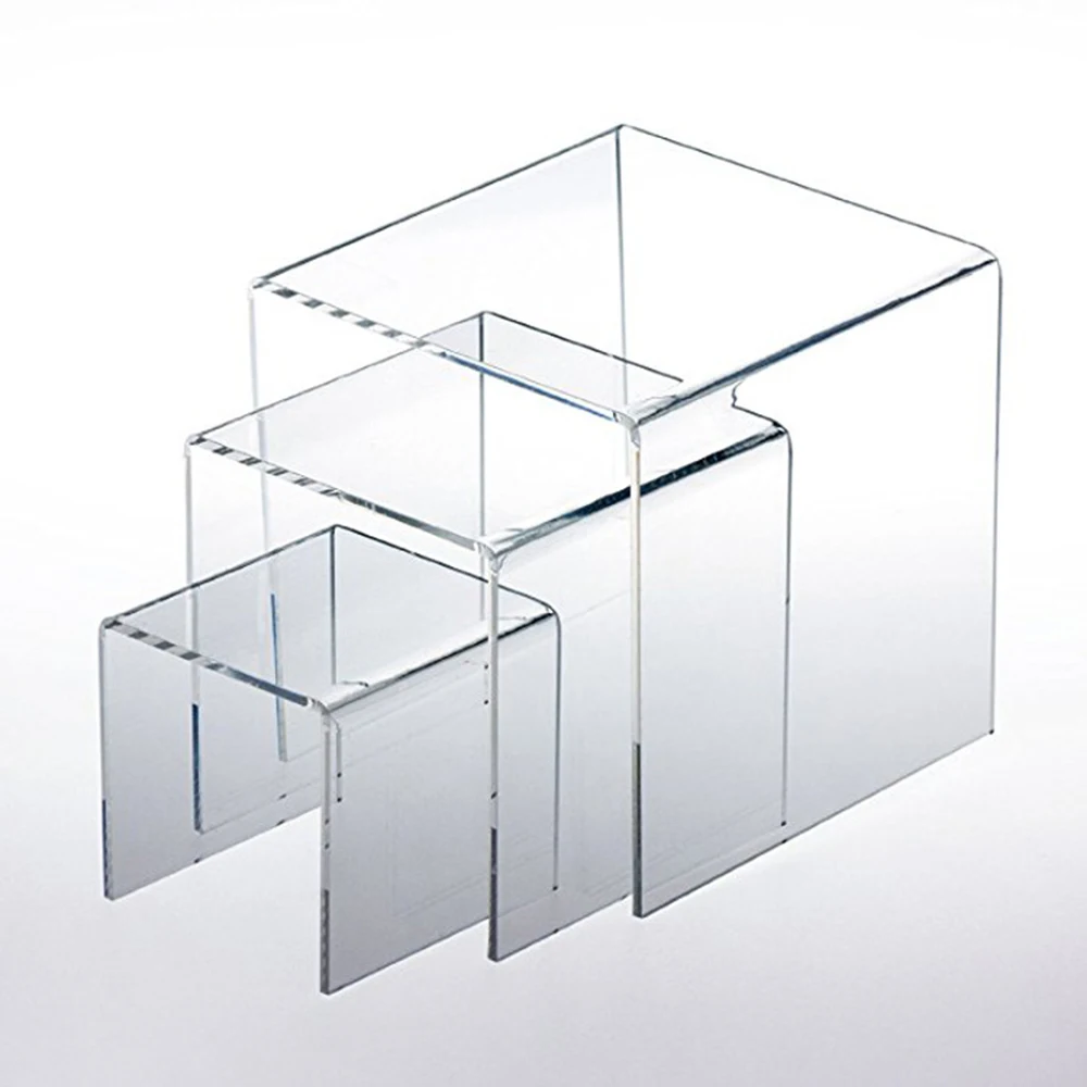 

6pcs 3 Sizes Rack Acrylic Clear Nail Polish Cosmetic Varnish Display Stand Holder Manicure Tool Organizer Storage