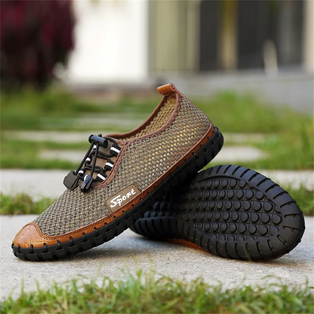 Нескользящая водонепроницаемая Спортивная дышащая мужская обувь для дайвинга; Мужская сетчатая болотная обувь; дышащие повседневные кроссовки с перфорацией;# g3