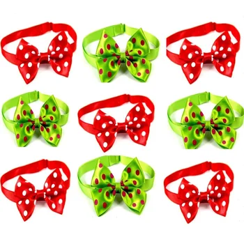 

100pc/lot Christmas holiday Pet Dog Dot Bow Ties Cute Neckties Puppy Cat Ties Accessories Grooming Supplies YY03