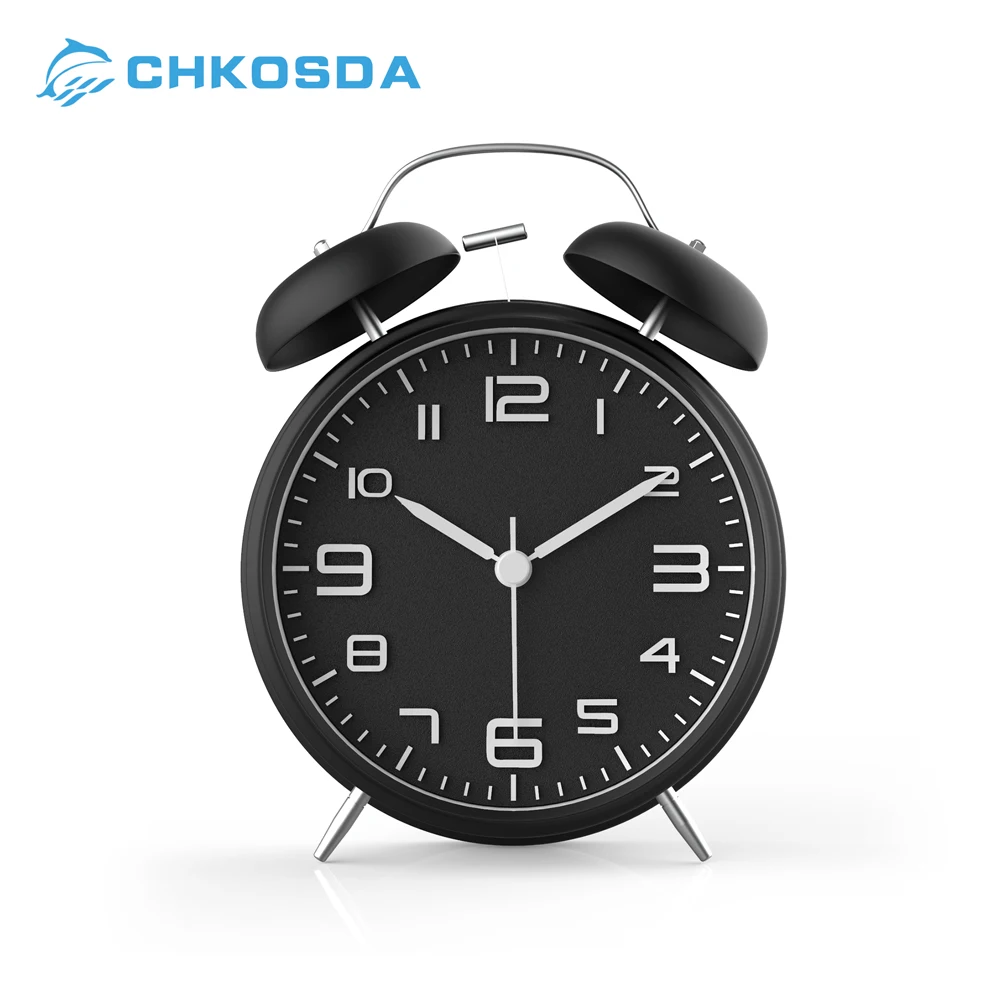 CHkosda Twin Bell будильник прикроватный часы для детей круглые настольные в стиле