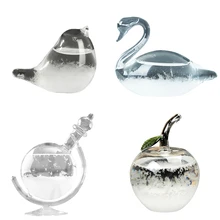 Desktop elegante cisne em forma de cristal previsão do tempo garrafa de vidro tempestade previsão do tempo monitor barômetro para decoração casa
