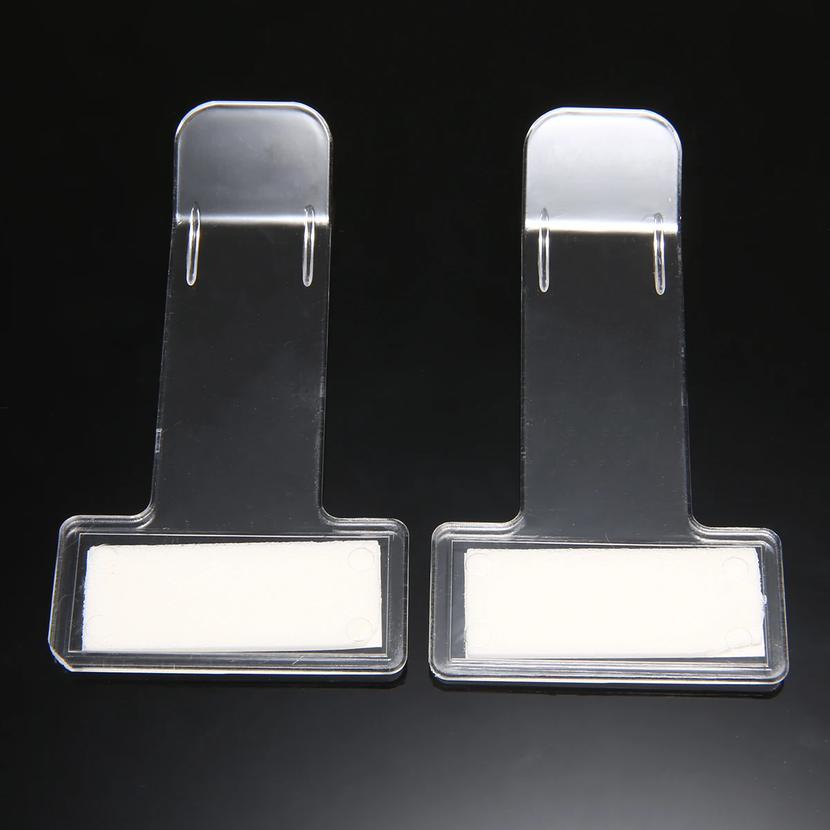 For Auto Home Office 1 Pair Car Ticket Folder Mini T-shape Transparent Environmentally Ticket Folder Car Holder Mount Mayitr