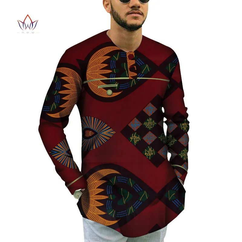 Cotton Men Short Sleeve Top Tees African Clothes Bazin Riche African Design Clothing Casual Mens Print Top Shirts WYN791
