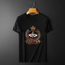 Camiseta de manga corta con cuello redondo para hombre, camisa de manga corta con bordado mercerizado de Little Bee Tide, nueva colección de verano