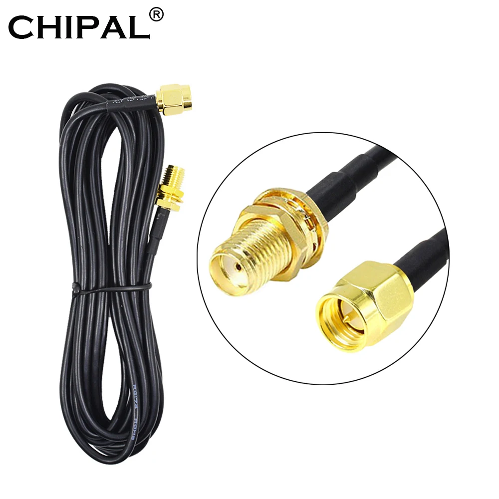 CHIPAL 6M 9M RG174 SMA Male to Female Extension Cable Copper Feeder Wire for Coax Coaxial Wi-Fi WiFi Network Card Router Antenna CHIPAL 6M 9M RG174 SMA Male to Female Extension Cable Copper Feeder Wire for Coax Coaxial Wi-Fi WiFi Network Card Router Antenna