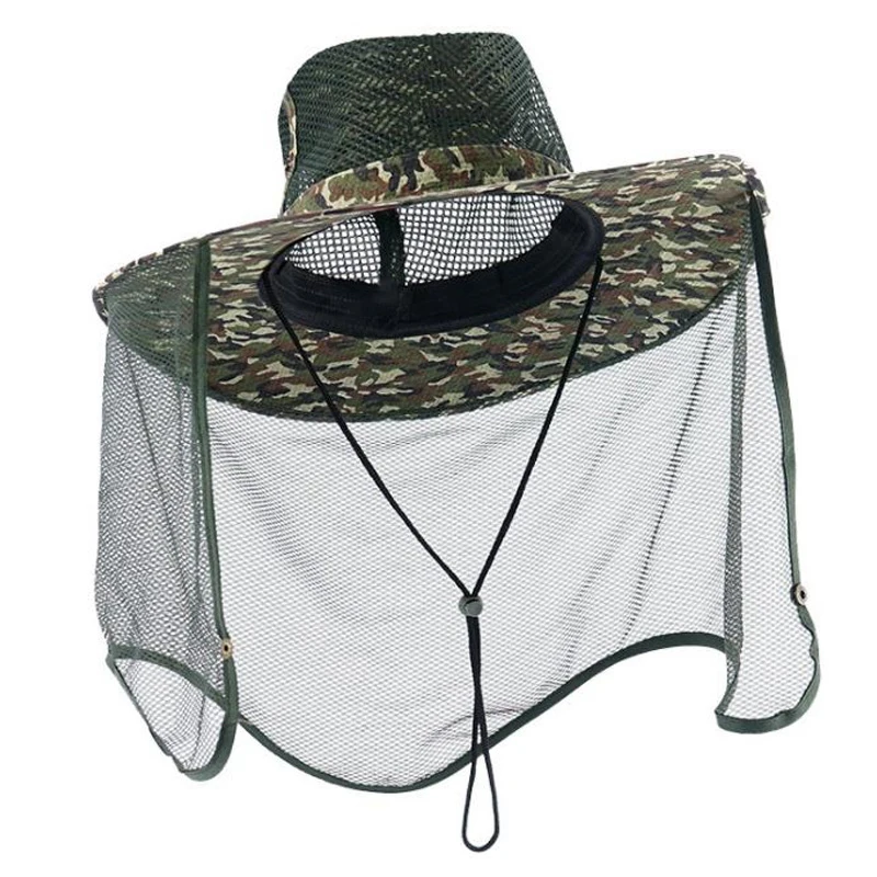 

1Pcs Outdoor Fisherman Hat Fishing Anti-Mosquito Visor Visor Camping Travel Sunscreen Camouflage Hat