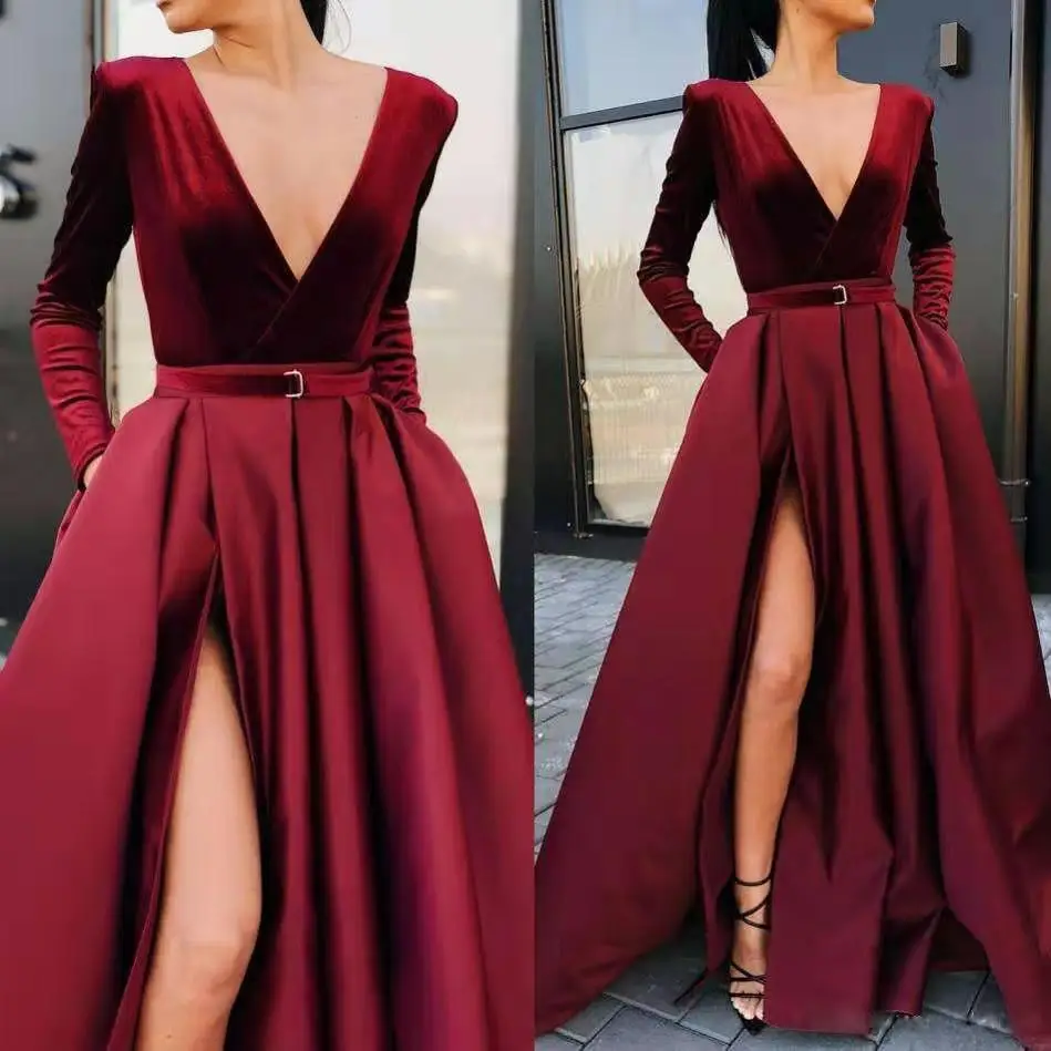 picture color Michael costello сексуальное вечернее платье из шифона русалка с длинными рукавами и оборками, с длинным шлейфом, платье как у знаменитости красной ковровой дорожки вечернее платье - Цвет: picture color