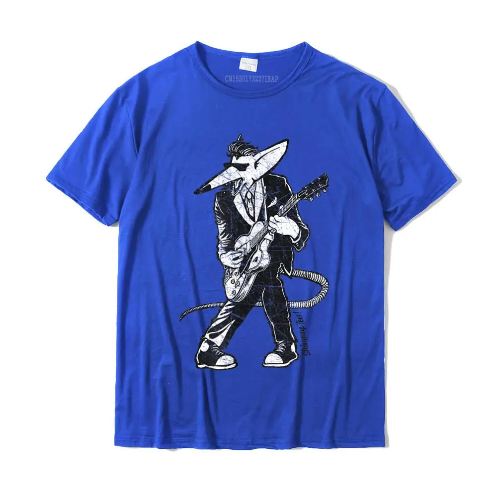 Normal Normal O Neck Tshirts Autumn Tops & Tees Short Sleeve for Men Newest 100% Cotton Comics T-Shirt Drop Shipping Rockabilly Rats 50's Guitar Player T-shirt__26558 blue