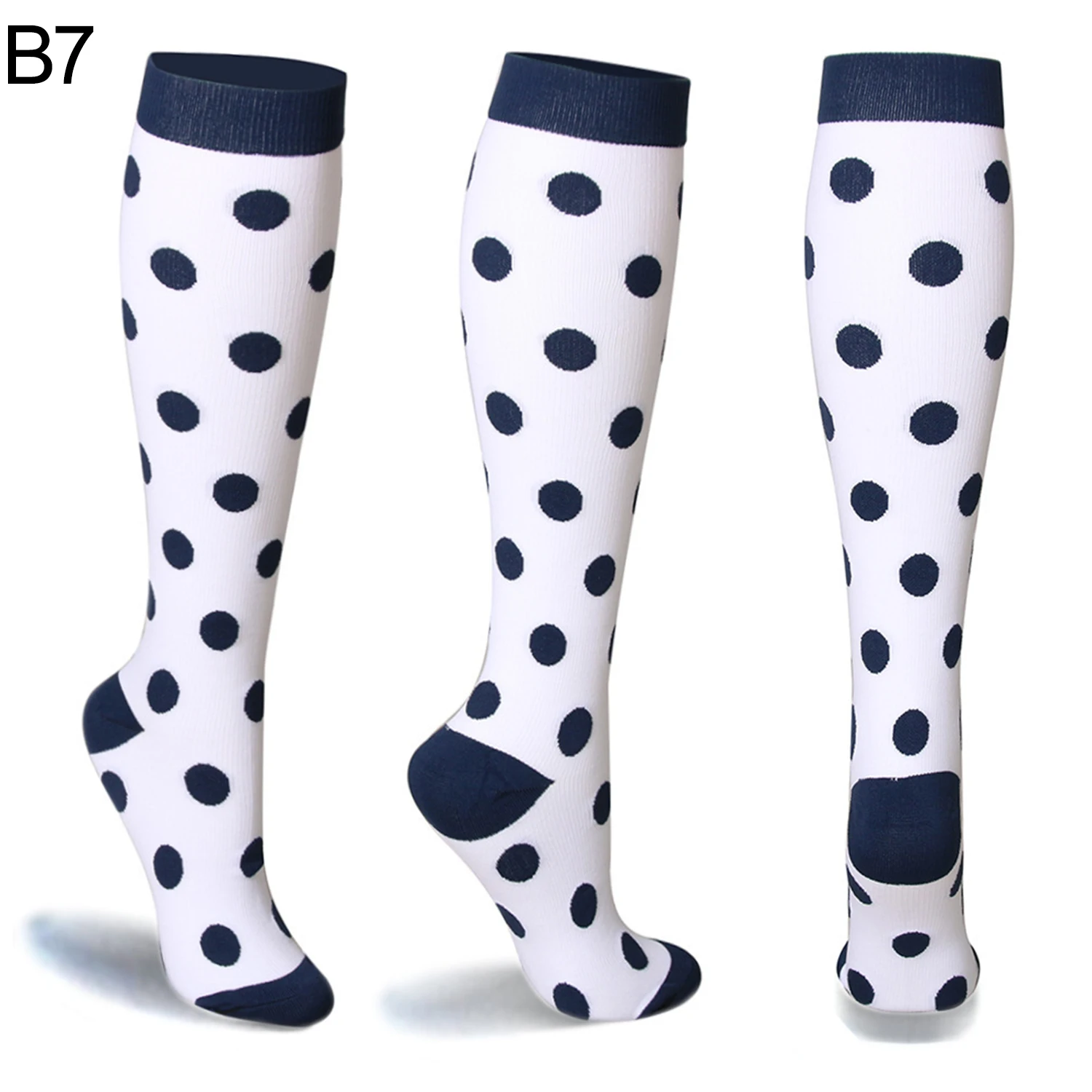 Унисекс, женские и мужские Спортивные Компрессионные носки для медсестер, эластичные носки для девочек, женские эластичные высокие носки - Цвет: B7