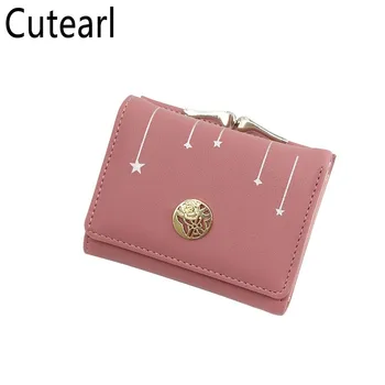 

Short Women's Wallet Fashion five-pointed star printed Small Coin Purse 2020 New Female Clutch Mini Leather Credit Card Holder