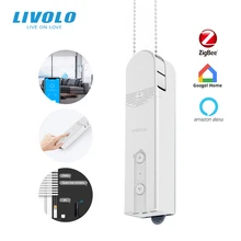 LIVOLO ZIgbee Motorized Chain Roller Blind Shutter Drive Curtain Motor,App Smart Control,Solar Panel Power Supply