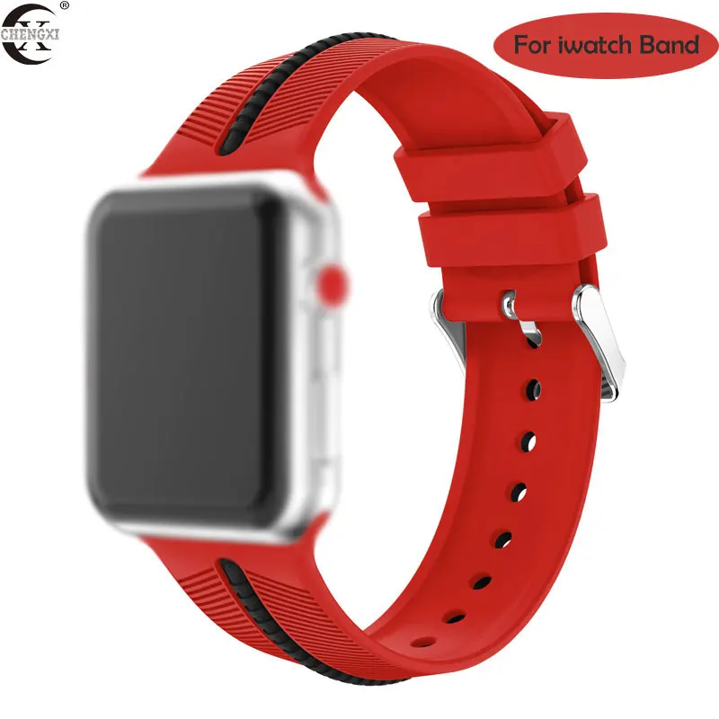 Силиконовый ремешок для часов Apple Watch 42 мм 38 iwatch 5/4/2/1 44 40 силиконовый браслет